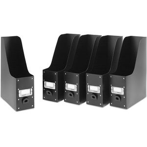 Whitmor Magazine Storage Desk Organizers - Black (Set of 5)